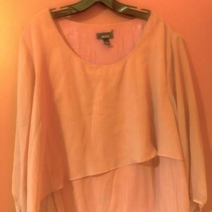 Women’s soft dusty rose pink flower blouse